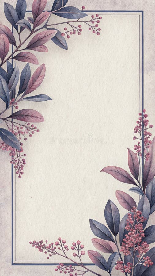 Minimalistisk kantutformning med papperstextur och vintage lavender palett royaltyfri illustrationer