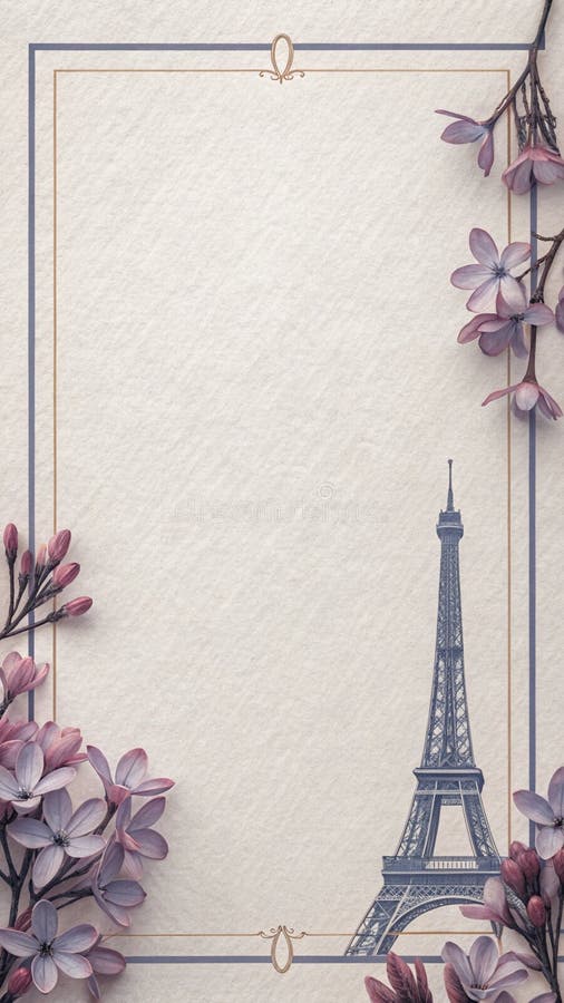 Minimalistisk kantutformning med papperstextur och vintage lavender palett stock illustrationer