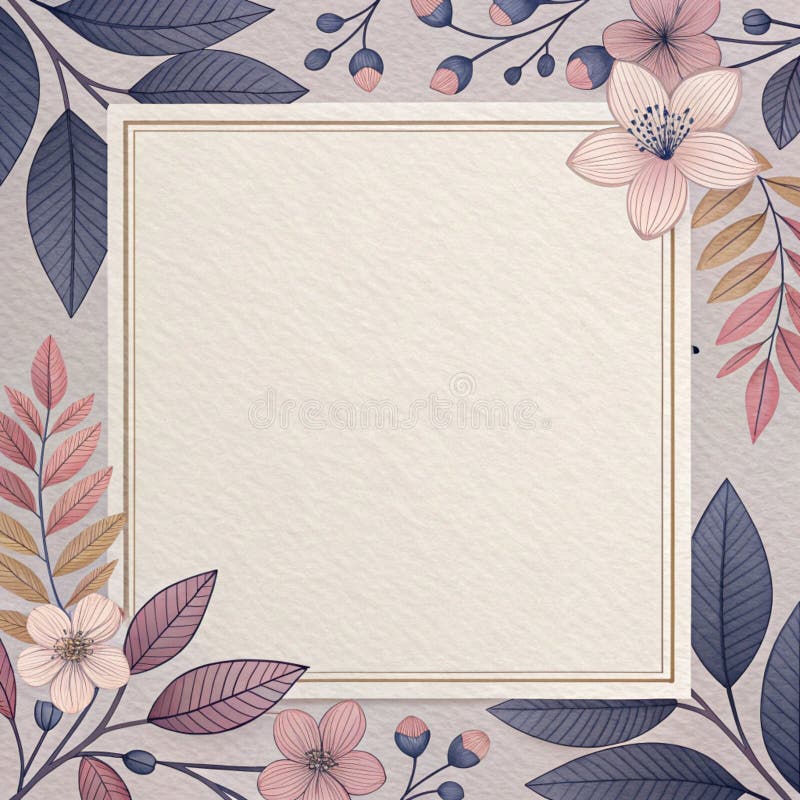 Minimalistisk kantutformning med papperstextur och vintage lavender palett vektor illustrationer