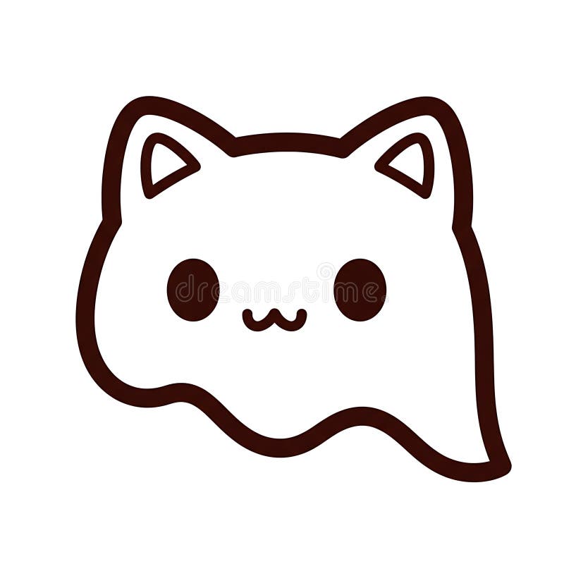 Minimalistisk kattillustration har mjuka, rundade former och ett enkelt adjektigt uttryck på vitt vektor illustrationer