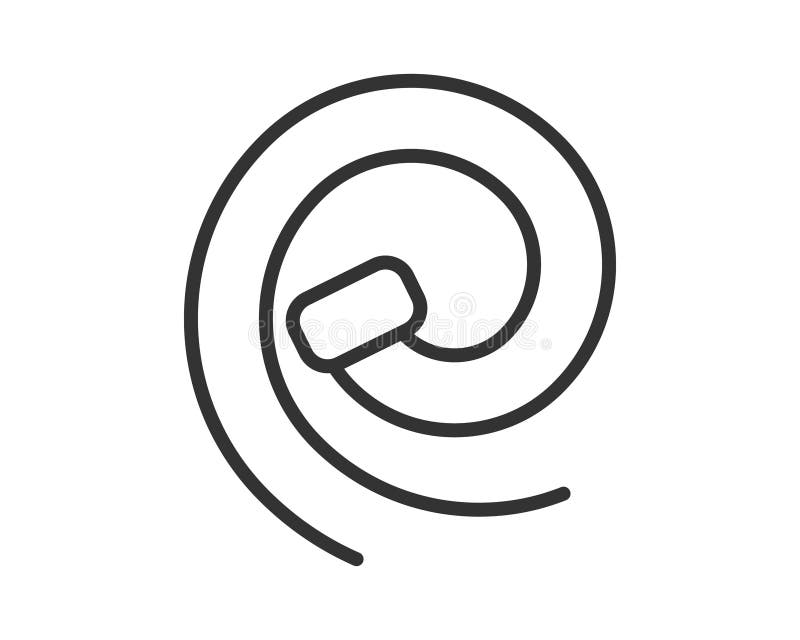 Minimalistisk konsminkdesign med en snurrande spiralform. Användbar för utformningsbegrepp abstrakt representation eller enkel vektor illustrationer