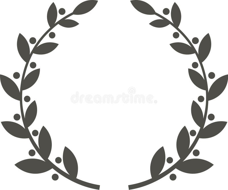 Minimalistisk mörkgrå lagerkrans som bildar en cirkelformad ram med gott om kopieringsutrymme perfekt för utvisningslogotyper vektor illustrationer