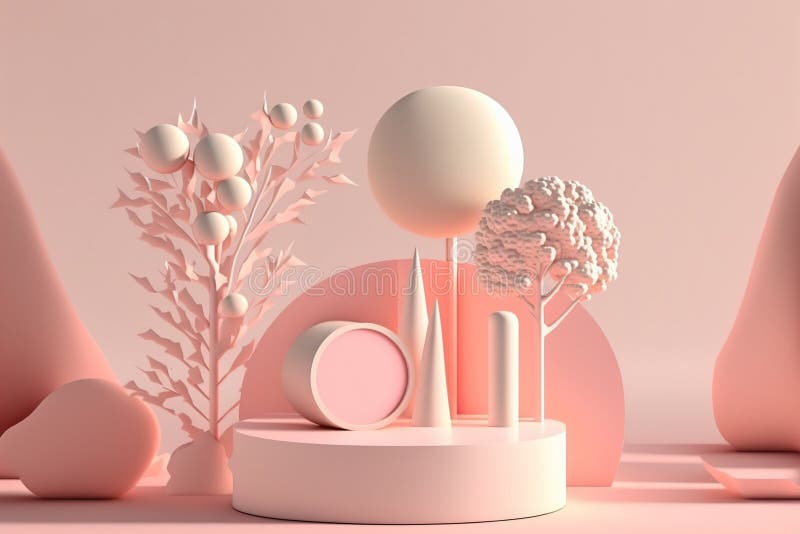 Minimalistisk podium med produktdisposition med abstrakt geometrisk form. felfri stock illustrationer