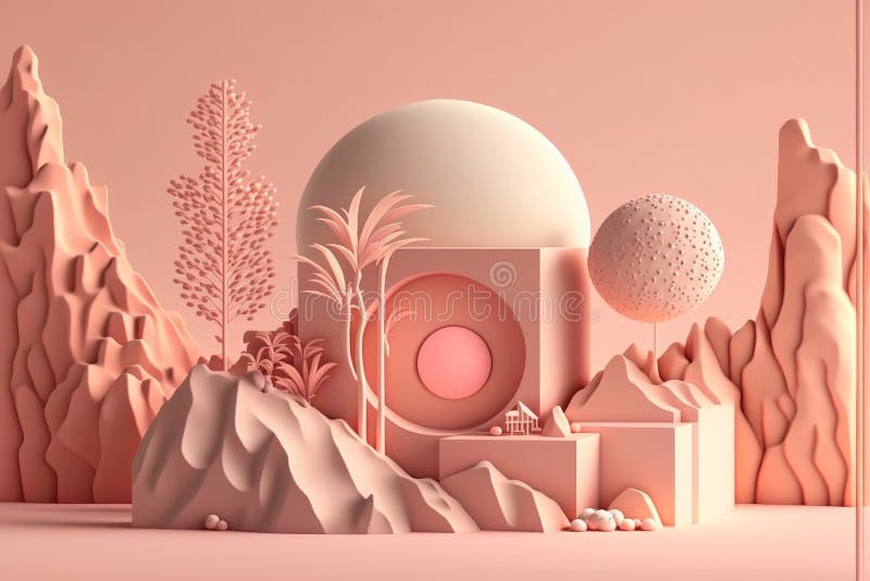 Minimalistisk podium med produktdisposition med abstrakt geometrisk form. felfri stock illustrationer