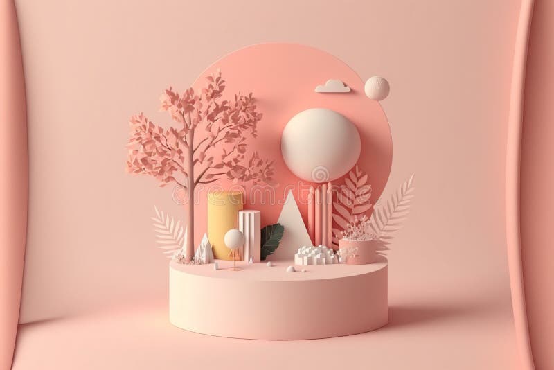 Minimalistisk podium med produktdisposition med abstrakt geometrisk form. felfri royaltyfri illustrationer