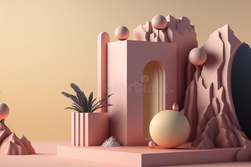 Minimalistisk podium med produktdisposition med abstrakt geometrisk form. felfri stock illustrationer