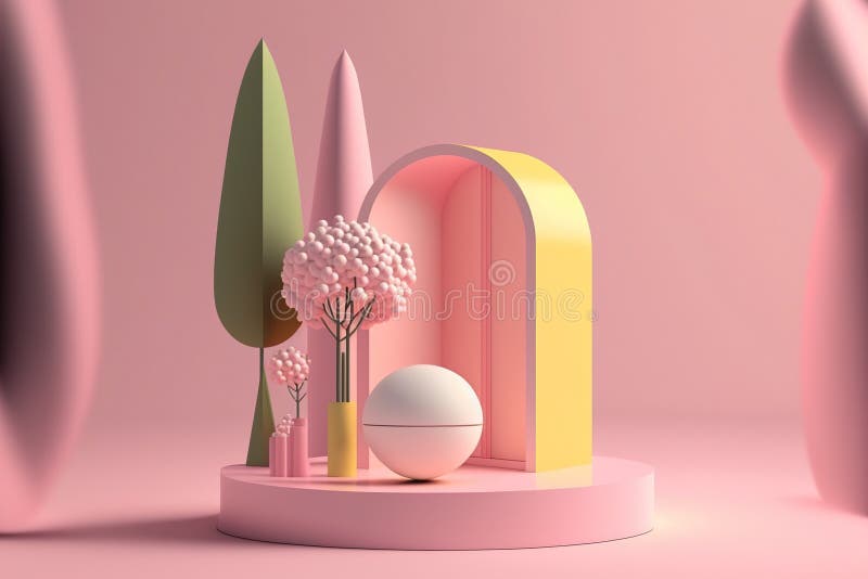 Minimalistisk podium med produktdisposition med abstrakt geometrisk form. felfri royaltyfri illustrationer