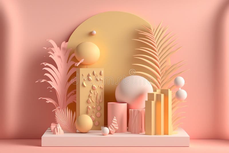 Minimalistisk podium med produktdisposition med abstrakt geometrisk form. felfri royaltyfri illustrationer