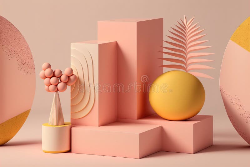 Minimalistisk podium med produktdisposition med abstrakt geometrisk form. felfri vektor illustrationer