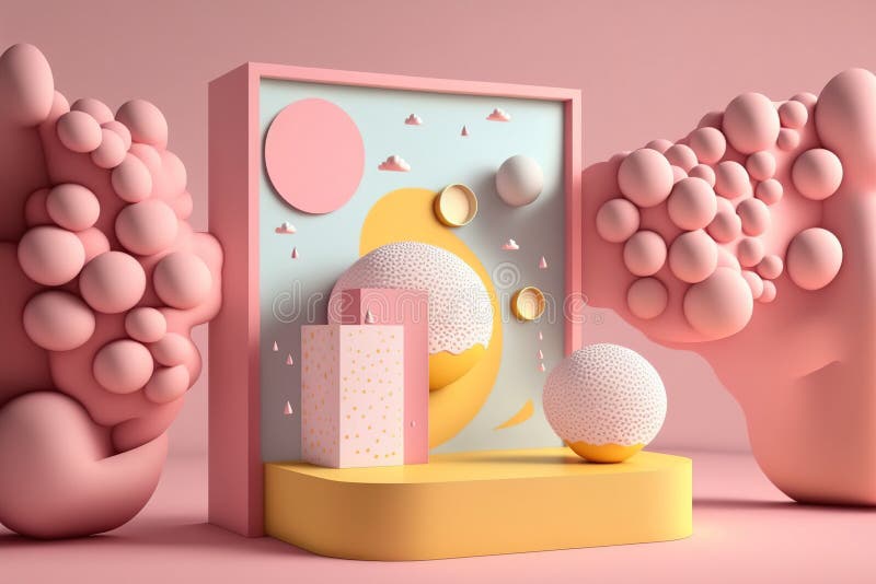 Minimalistisk podium med produktdisposition med abstrakt geometrisk form. felfri stock illustrationer