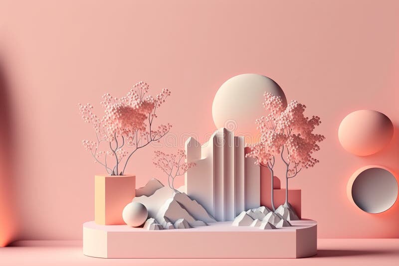 Minimalistisk podium med produktdisposition med abstrakt geometrisk form. felfri royaltyfri illustrationer