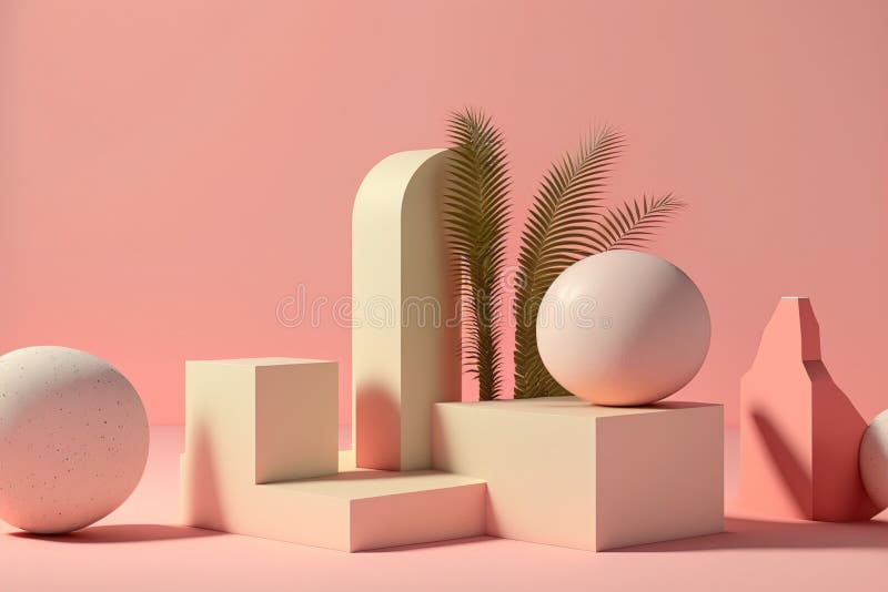 Minimalistisk podium med produktdisposition med abstrakt geometrisk form. felfri vektor illustrationer