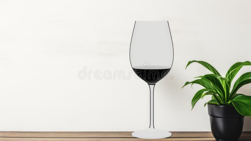 Minimalistisk svamp av vinglas stock illustrationer