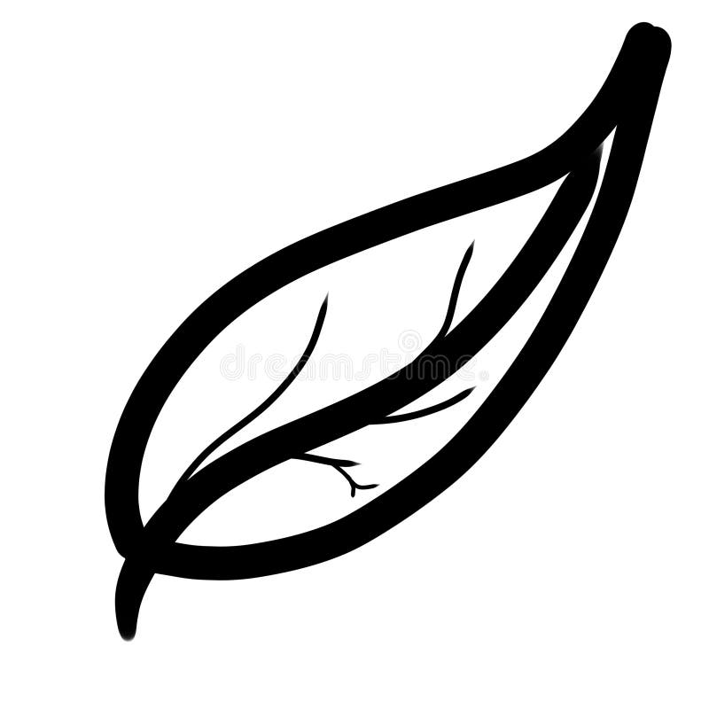 Minimalistisk svartlistad illustration av bladbild royaltyfri illustrationer