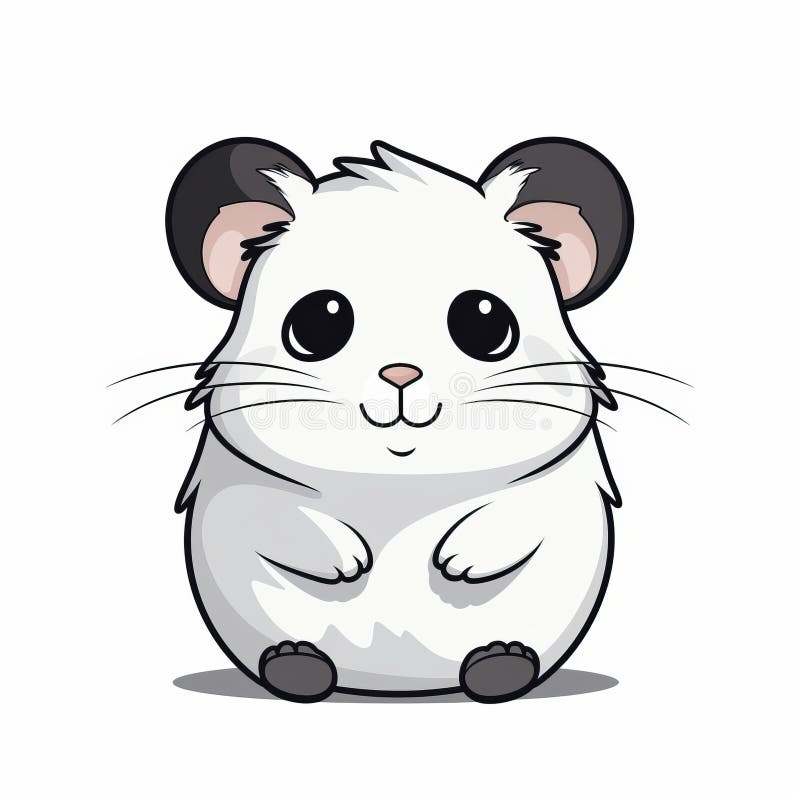 Minimalistisk tecknad hamsterillustration med rena linjer royaltyfri illustrationer