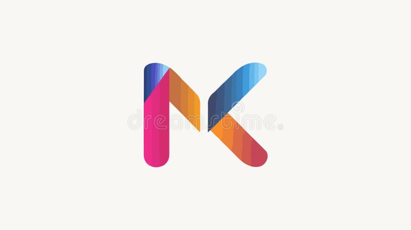 Minimalistisk utformning av bokstaven m och k isolerad på vit bakgrund royaltyfri illustrationer