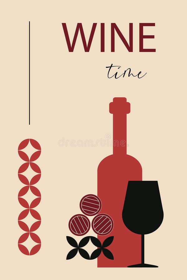 Minimalistisk vindeffekt med glasflaska och glasbild. royaltyfri illustrationer