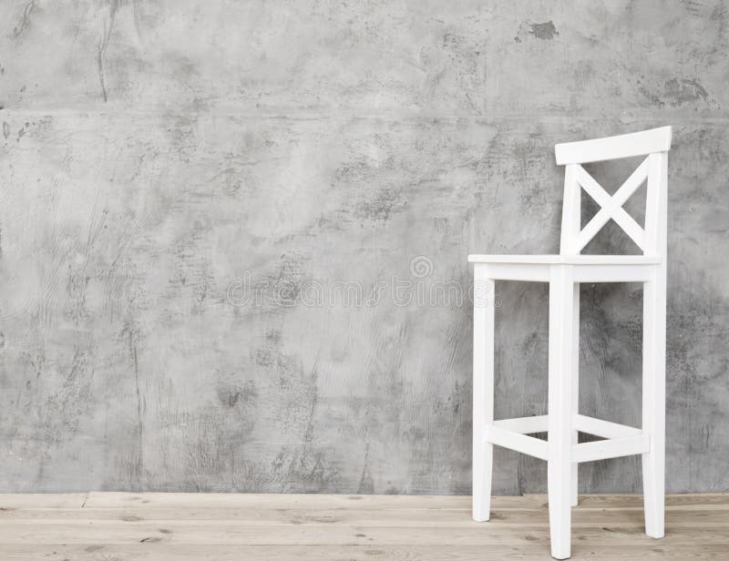 minimalist white stool with concrete panels. High resolution photo. minimalist white stool with concrete panels. High resolution photo