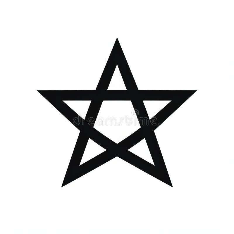 Minimalistiskt pentagram i neopop-format på vit bakgrund vektor illustrationer