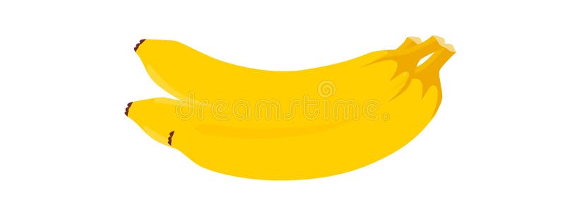 Minimalistyczna ilustracja dwóch dojrzałych bananów na białym tle royalty ilustracja