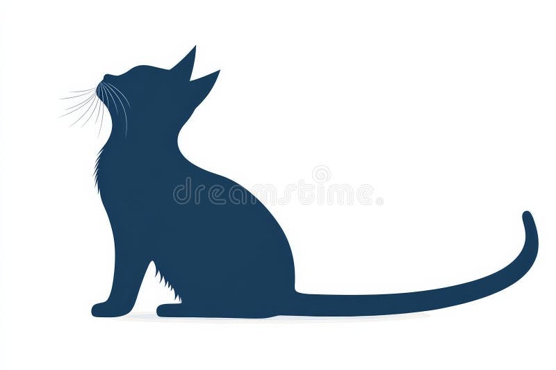 Minimalistyczna niebieska sylwetka kota na białym tle przedstawiająca nowoczesną konstrukcję prostota zabawny feline inspirowany s ilustracja wektor