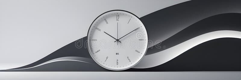 Minimalistyczny cyfrowy wyświetlacz zegara w monochromatycznym temacie ilustracji