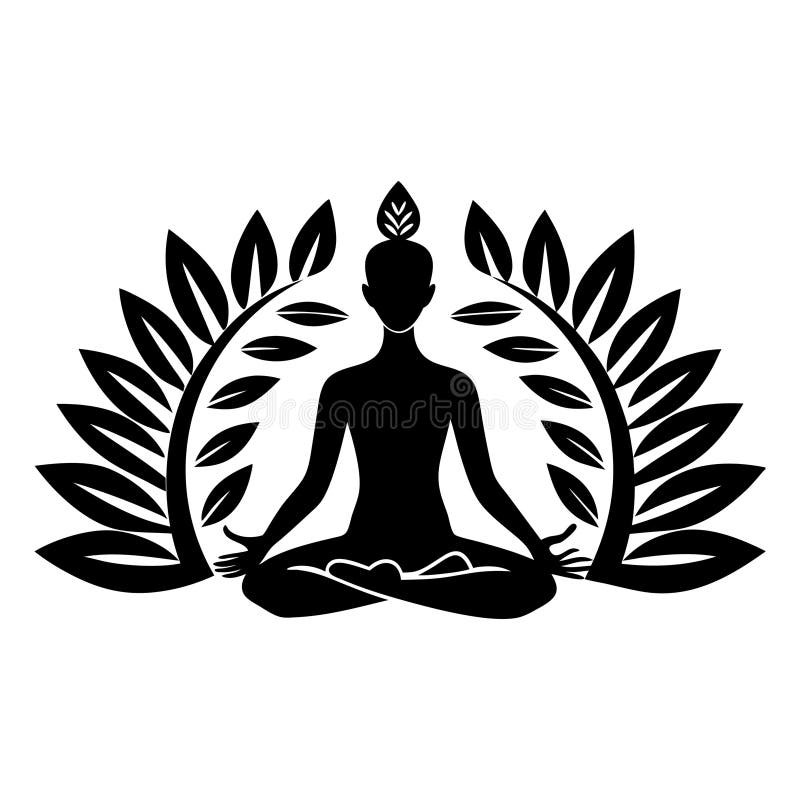 Minimalistyczny Wektor Jogi Pose Silhouette. royalty ilustracja