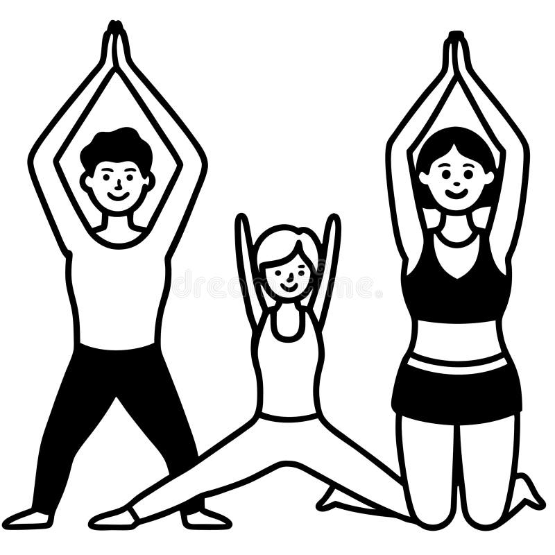 Minimalistyczny Wektor Jogi Pose Silhouette. royalty ilustracja