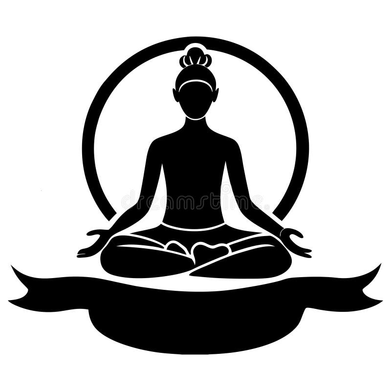 Minimalistyczny Wektor Jogi Pose Silhouette. ilustracja wektor
