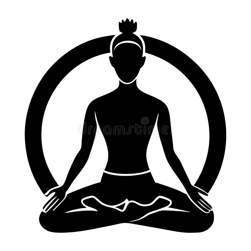 Minimalistyczny Wektor Jogi Pose Silhouette. ilustracji