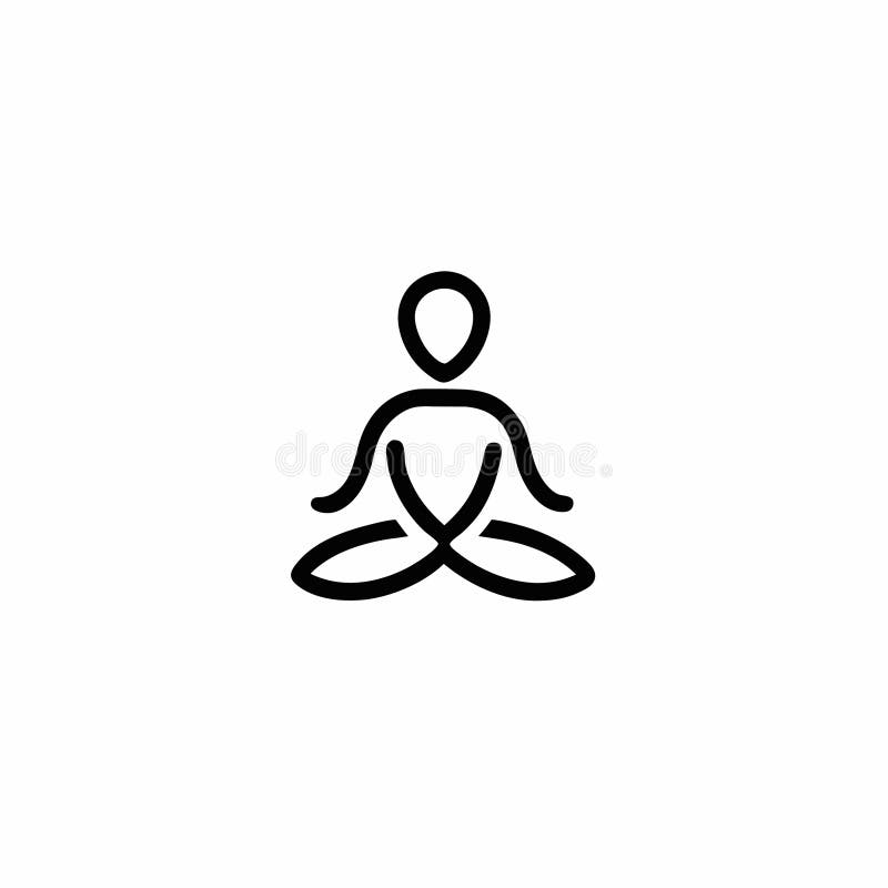 Minimalistyczny wektor logo jogi na białym tle ilustracji