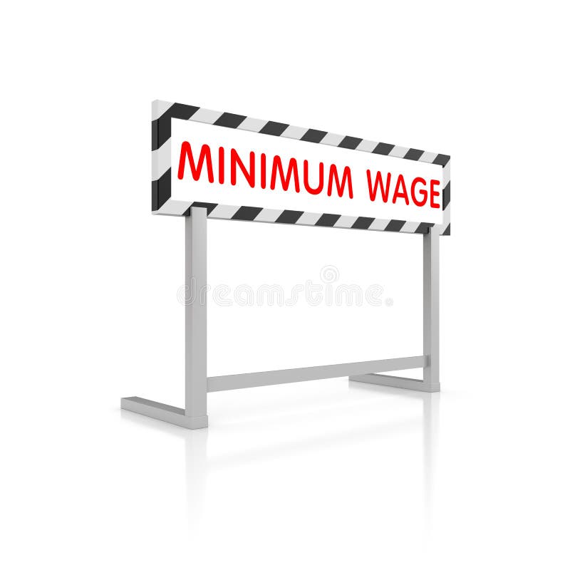 Barrier with words - minimum wage. Barrier with words - minimum wage