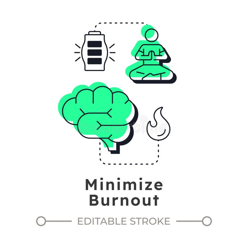 Minimize burnout modern linear concept icon vector illustration