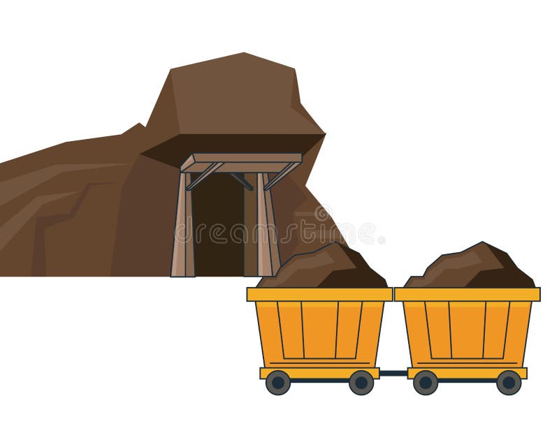 Mining Wagon Carts With Gold Coins Stock Vector - Illustration of mine ...