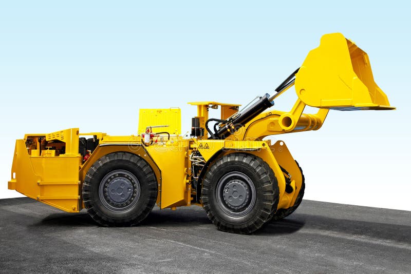 Yellow mining digger for underground hard work