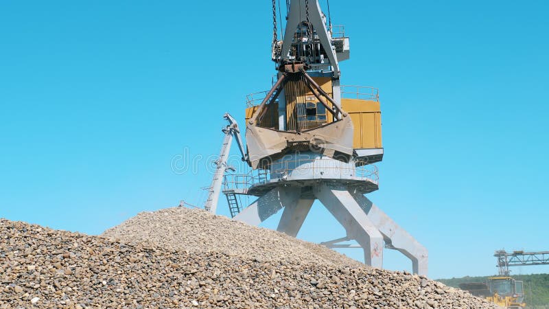 Mining Excavation equiipment. Transportation of the excavated rubble at the mining site