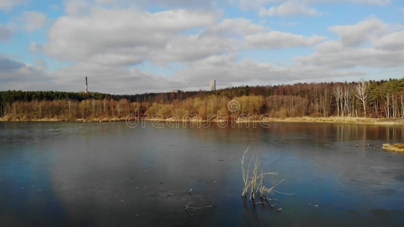 Mining excavation flooded with water