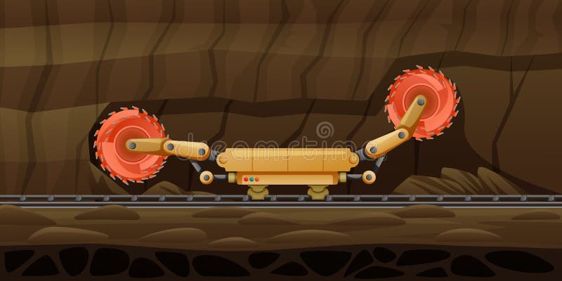 Mining Grinder Cartoon Composition royalty free illustration