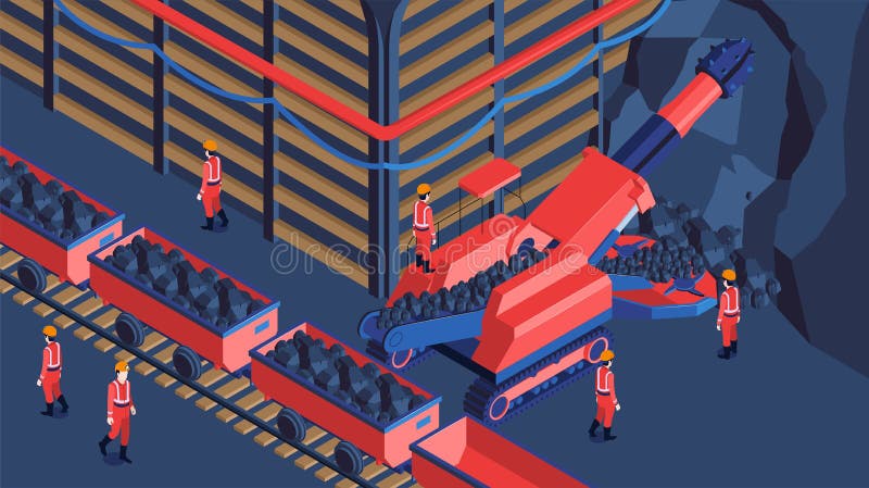 Mining Industry Isometric Composition stock illustration