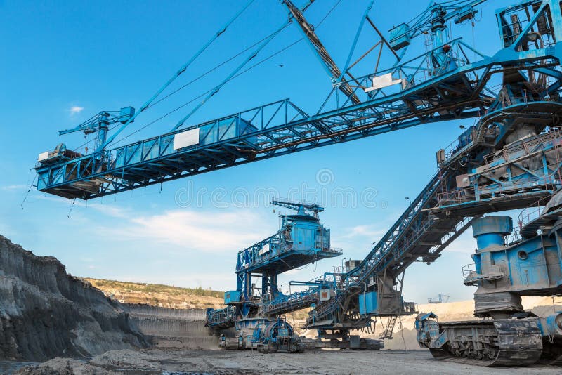 Mining machinery in the mine closeup