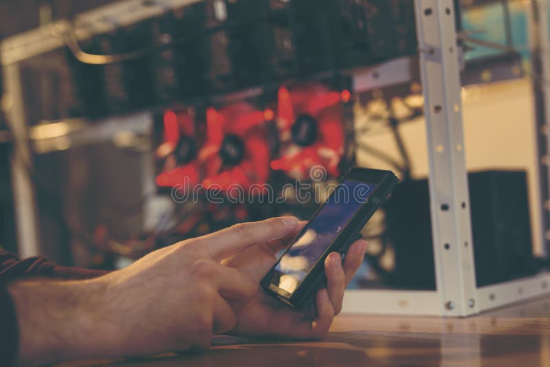 Mining rig setup stock photography