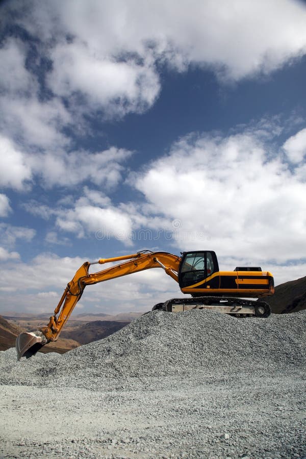 Excavator at the Mountain Mining Site