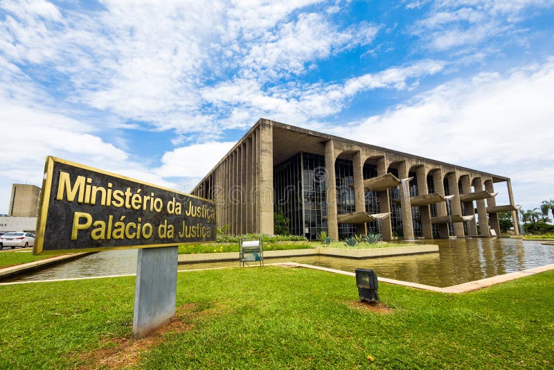 Ministerie van justitie Building in Brasilia, Brazilië royalty-vrije stock foto Ministerie van justitie Building in Brasilia, Brazilië royalty-vrije stock foto
