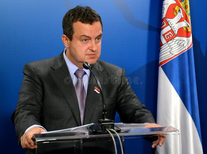 Ministro degli affari esteri della Repubblica di Serbia Ivica Dacic immagine stock libera da diritti Ministro degli affari esteri della Repubblica di Serbia Ivica Dacic immagine stock libera da diritti