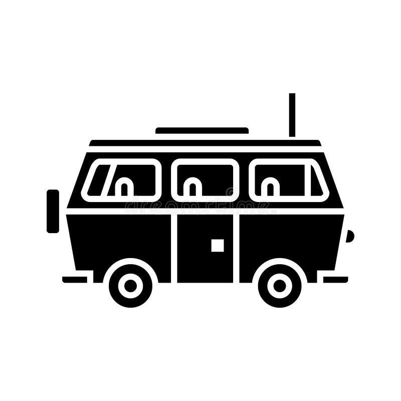 Minivan travel - family car icon, vector illustration, black sign on isolated background royalty free illustration Minivan travel - family car icon, vector illustration, black sign on isolated background royalty free illustration