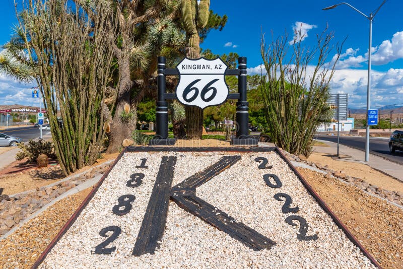 A commemorative display for the City of Kingman in Locomotive Park along Route 66. A commemorative display for the City of Kingman in Locomotive Park along Route 66