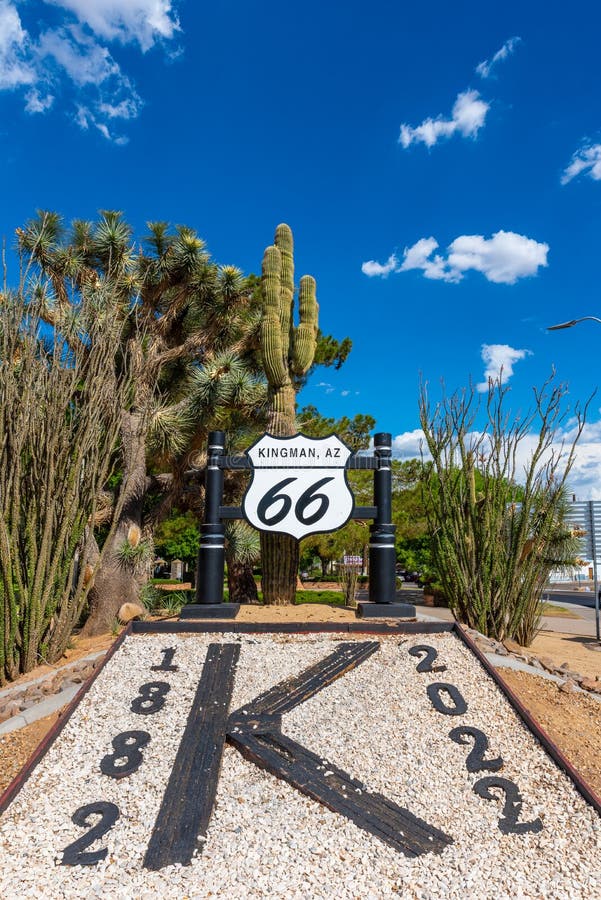 A commemorative display for the City of Kingman in Locomotive Park along Route 66. A commemorative display for the City of Kingman in Locomotive Park along Route 66