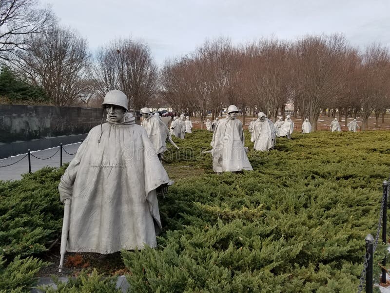 Minnesmärke för koreanskt krig i Washington DC royaltyfria foton Minnesmärke för koreanskt krig i Washington DC royaltyfria foton