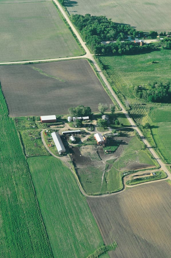 Minnesota Farm Aerial stock photo. Image of buildings 6371744