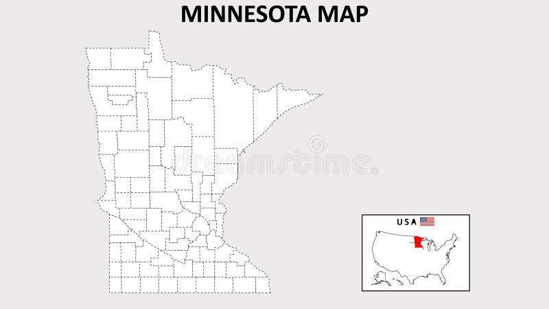 Minnesota Map. State and District Map of Minnesota. Political Map of